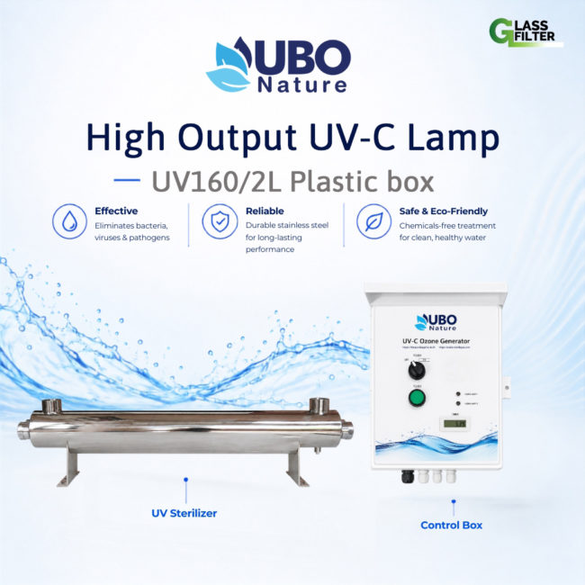 UV Sterilizer for Water High Output UV-C Lamp UV 160W/2L (with plastic box)