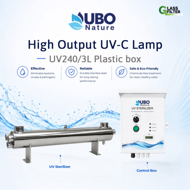 UV Sterilizer for Water High Output UV-C Lamp UV 240W/3L (with plastic box)
